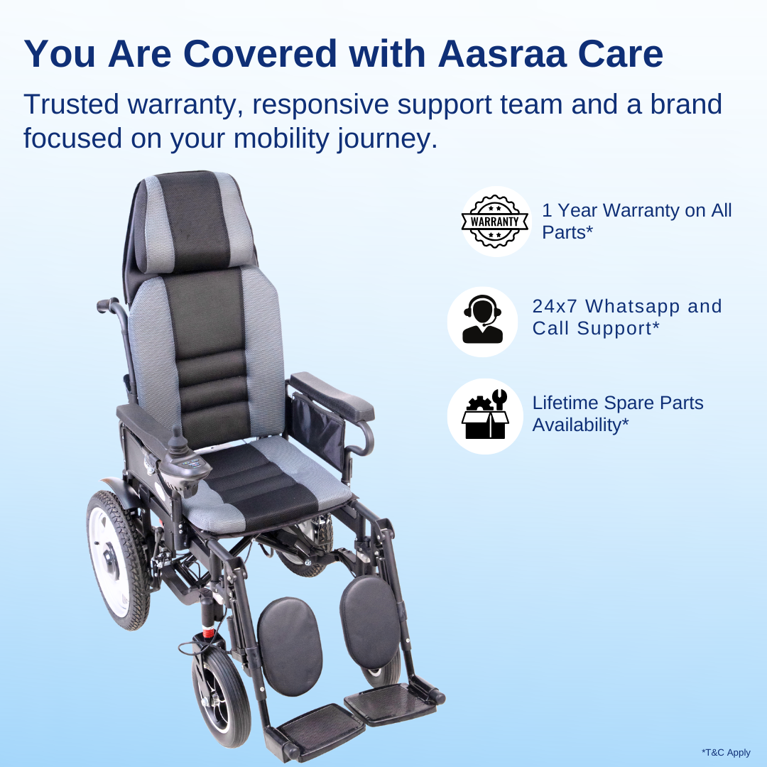 Aasraa Power Premium AR911B | Automatic Reclining Power Wheelchair