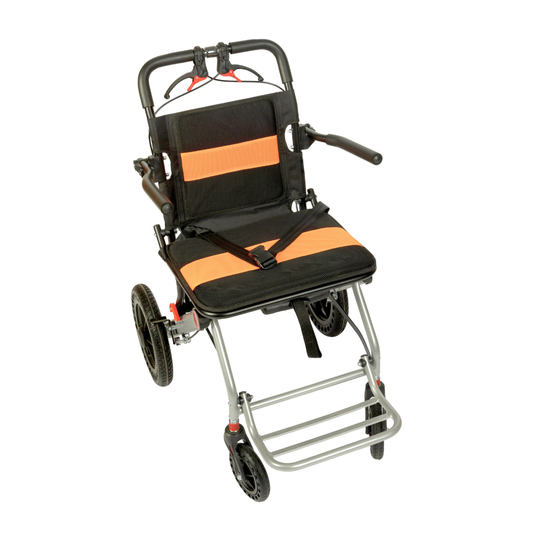 Aasraa Flyte Go Plus AR117S | Lightweight Travel Wheelchair (18 Inch Seat Width / MS Frame)