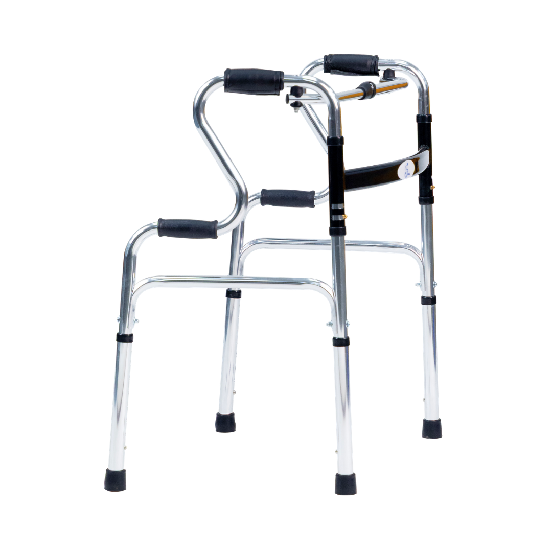 Aasraa Stepsure ARS05C | Aluminium Folding Step Walker With Dual Walking Modes (Shiny Finish)