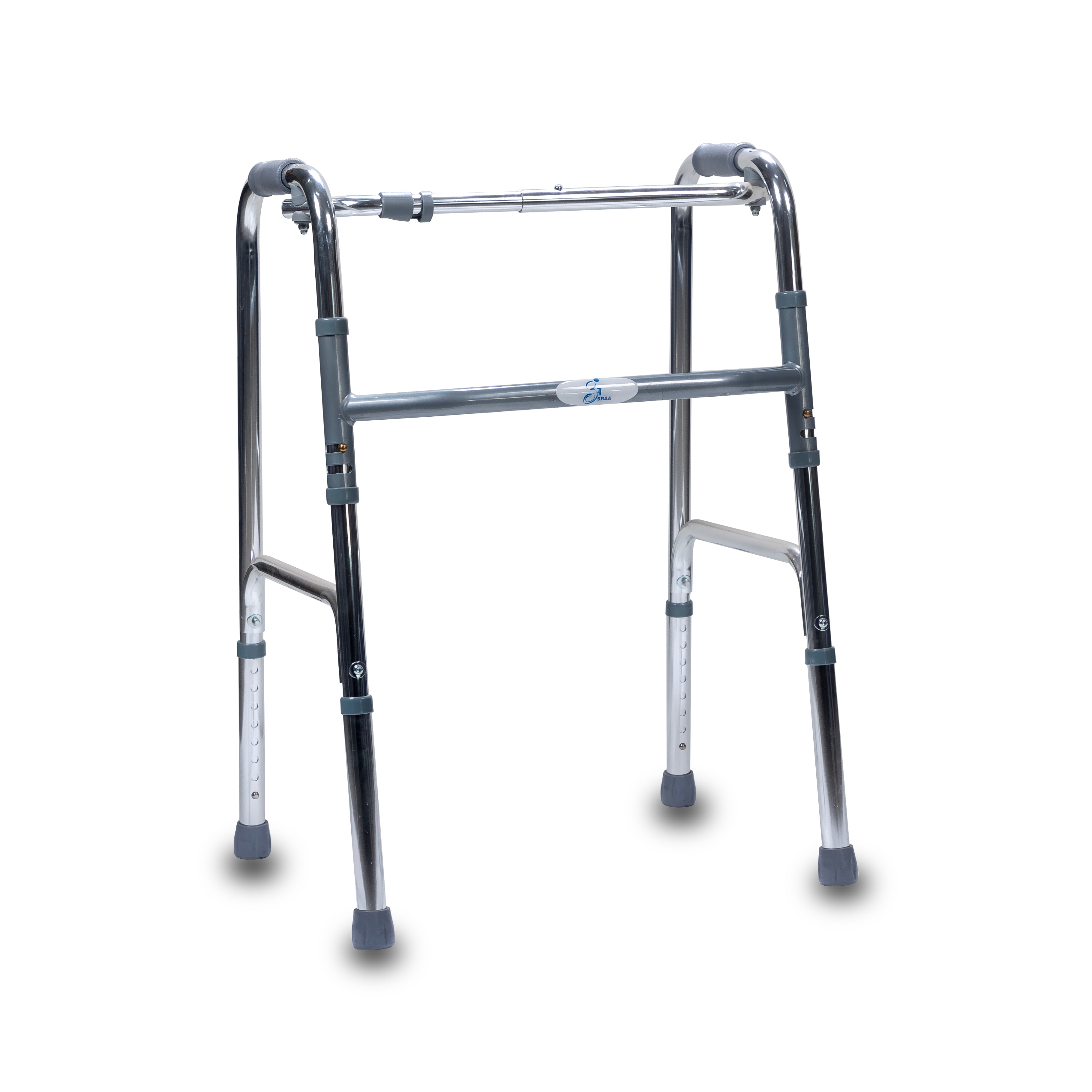 Aasraa Chromemate ARW15C | Aluminium Folding Walker With Dual Walking Modes (Shiny Finish)