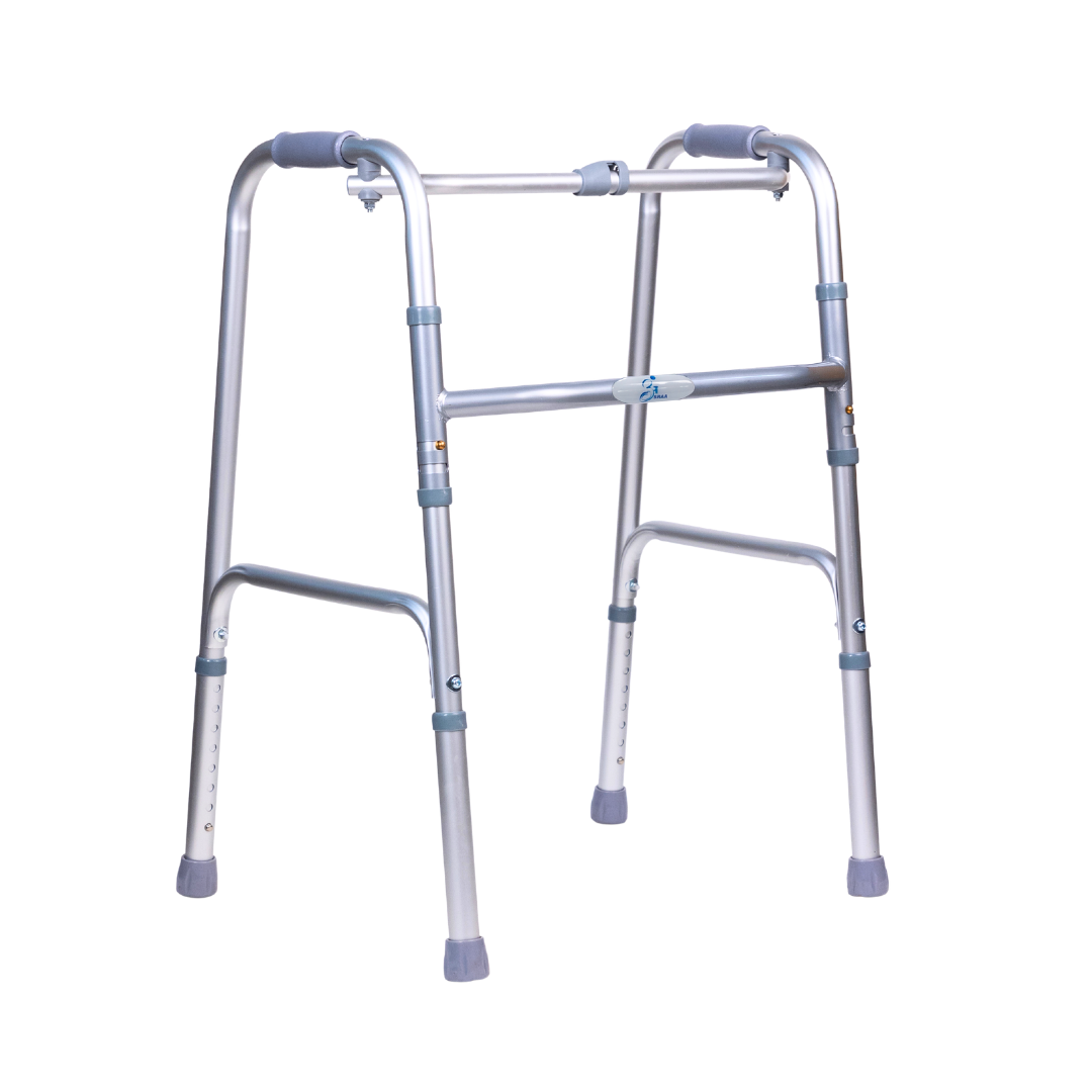 Aasraa Easystep ARW25A | Aluminium Folding Walker With Dual Walking Modes (Matt Finish)