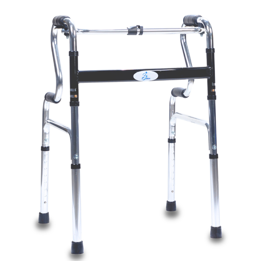 Aasraa Stepsure ARS05C | Aluminium Folding Step Walker With Dual Walking Modes (Shiny Finish)