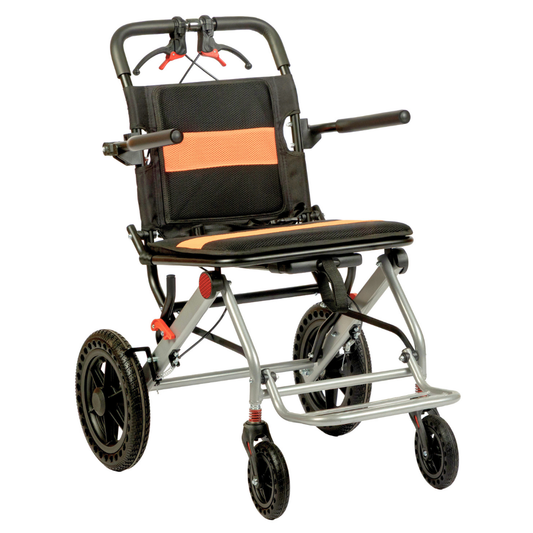 Aasraa Flyte Go Plus AR117S | Lightweight Travel Wheelchair (18 Inch Seat Width / MS Frame)