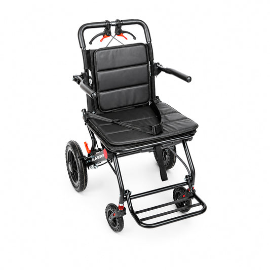 Aasraa Flyte Plus AR137B | Lightweight Travel Wheelchair (19 Inch Seat Width / AL Frame)