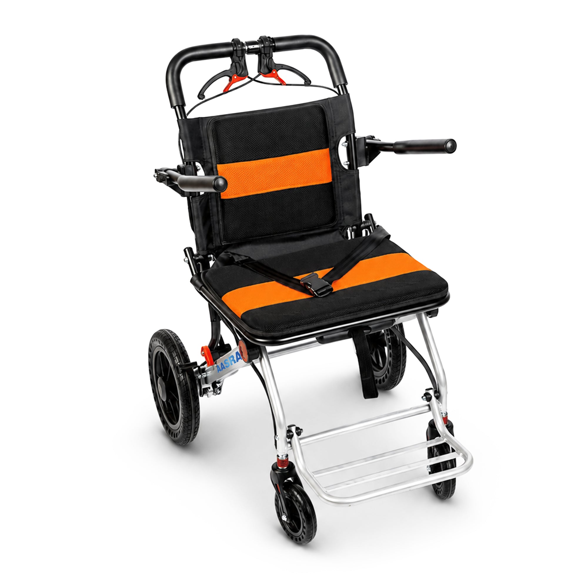 Aasraa Flyte Go Plus AR117S | Lightweight Travel Wheelchair (18 Inch Seat Width / MS Frame)