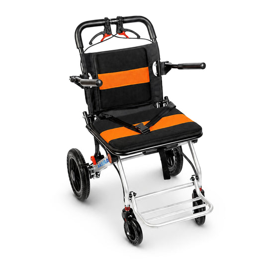 Aasraa Flyte Go Plus AR117S | Lightweight Travel Wheelchair (18 Inch Seat Width / MS Frame)