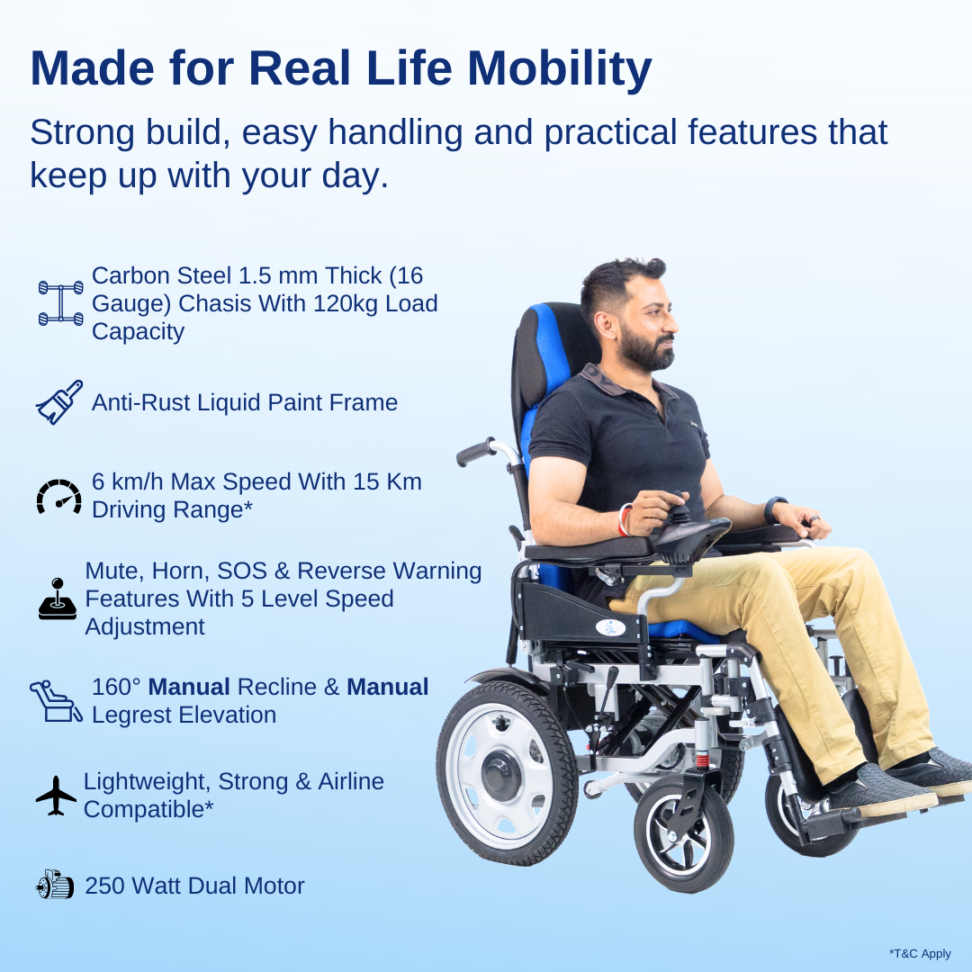 Aasraa Power Plus AR811L | Reclining Power Wheelchair
