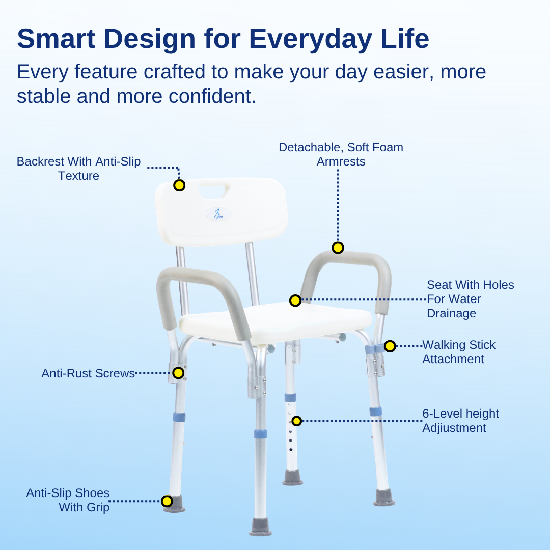 Aasraa BathEase ARH15A | Lightweight Shower Chair