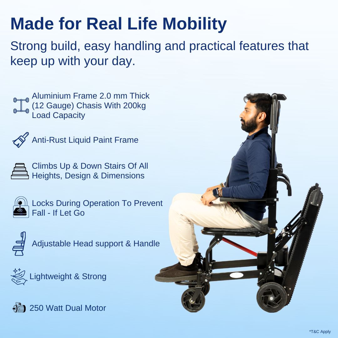 Aasraa Power Stair-X ARA01B | Assisted Stair Climbing Power Wheelchair