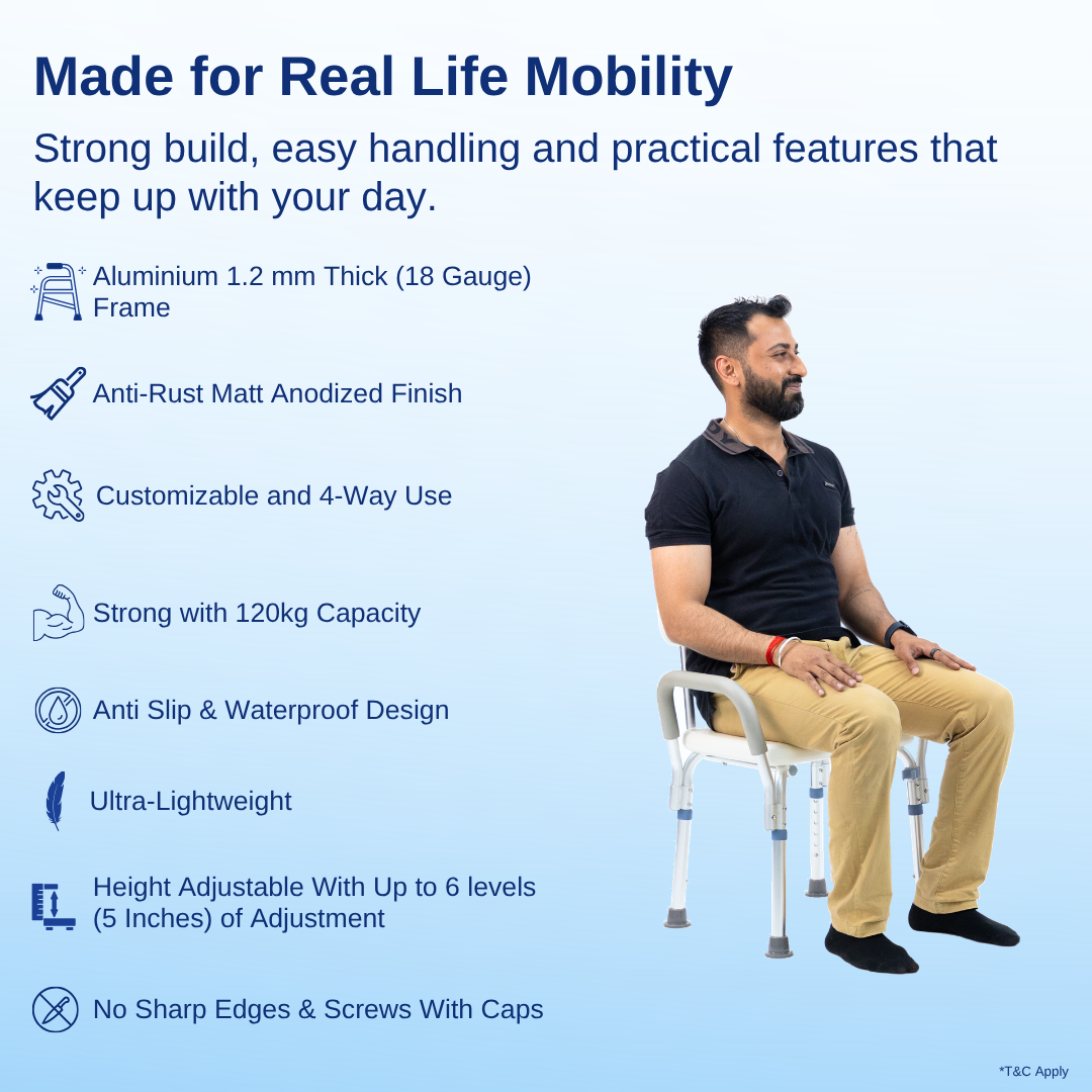 Aasraa BathEase ARH15A | Lightweight Shower Chair