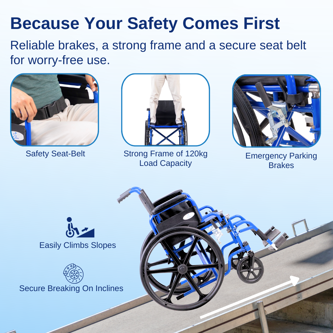 Aasraa Sturdi AR803E | Designed For Daily Use Manual Wheelchair