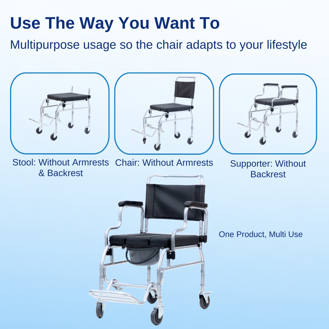 Aasraa Portacommode ART05S | Commode Transfer Wheelchair