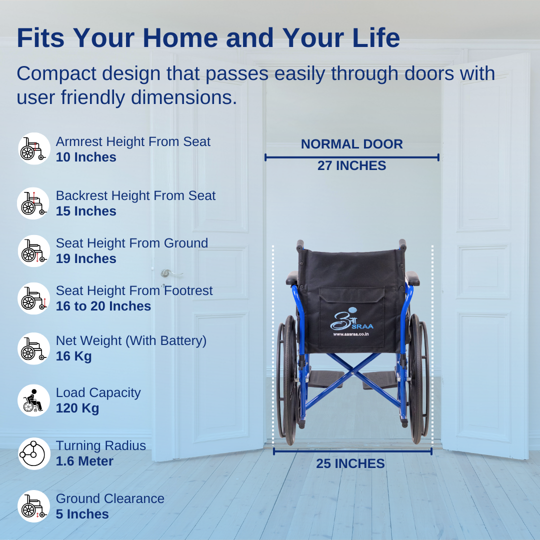 Aasraa Sturdi AR803E | Designed For Daily Use Manual Wheelchair