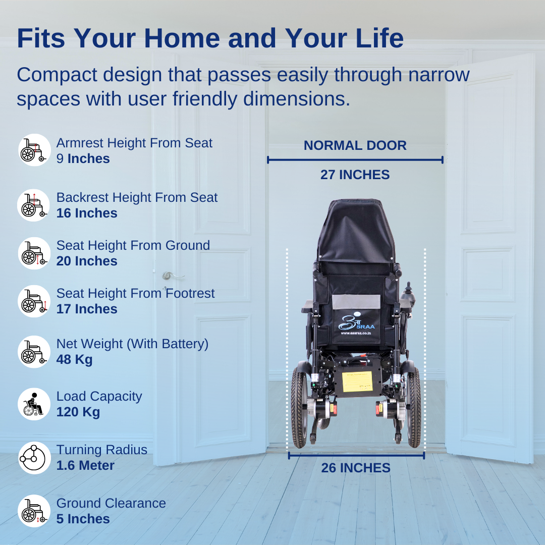 Aasraa Power Plus AR811L | Reclining Power Wheelchair