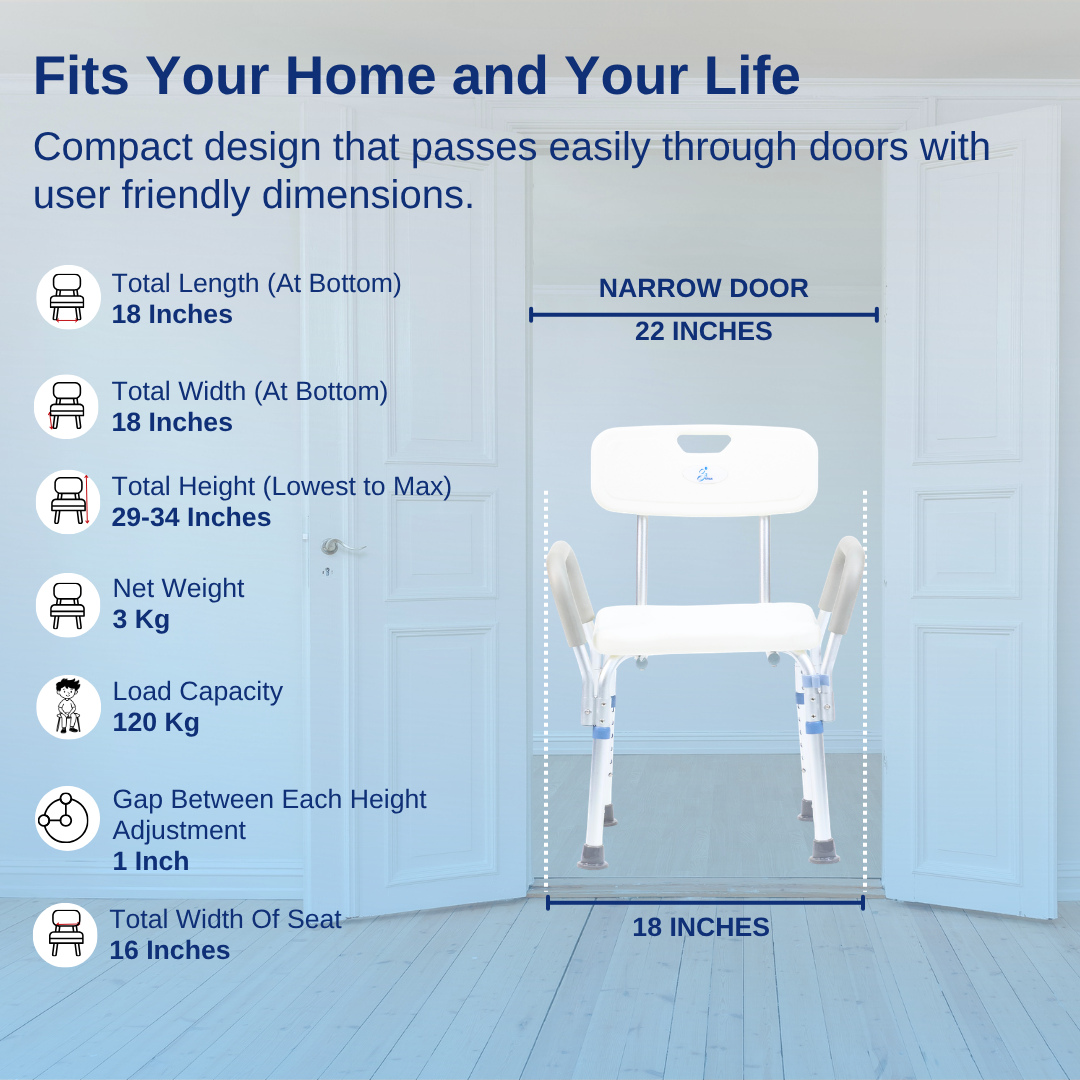 Aasraa BathEase ARH15A | Lightweight Shower Chair