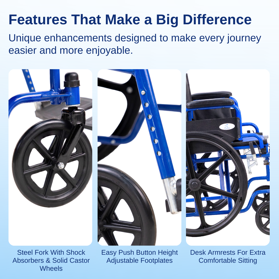 Aasraa Sturdi AR803E | Designed For Daily Use Manual Wheelchair