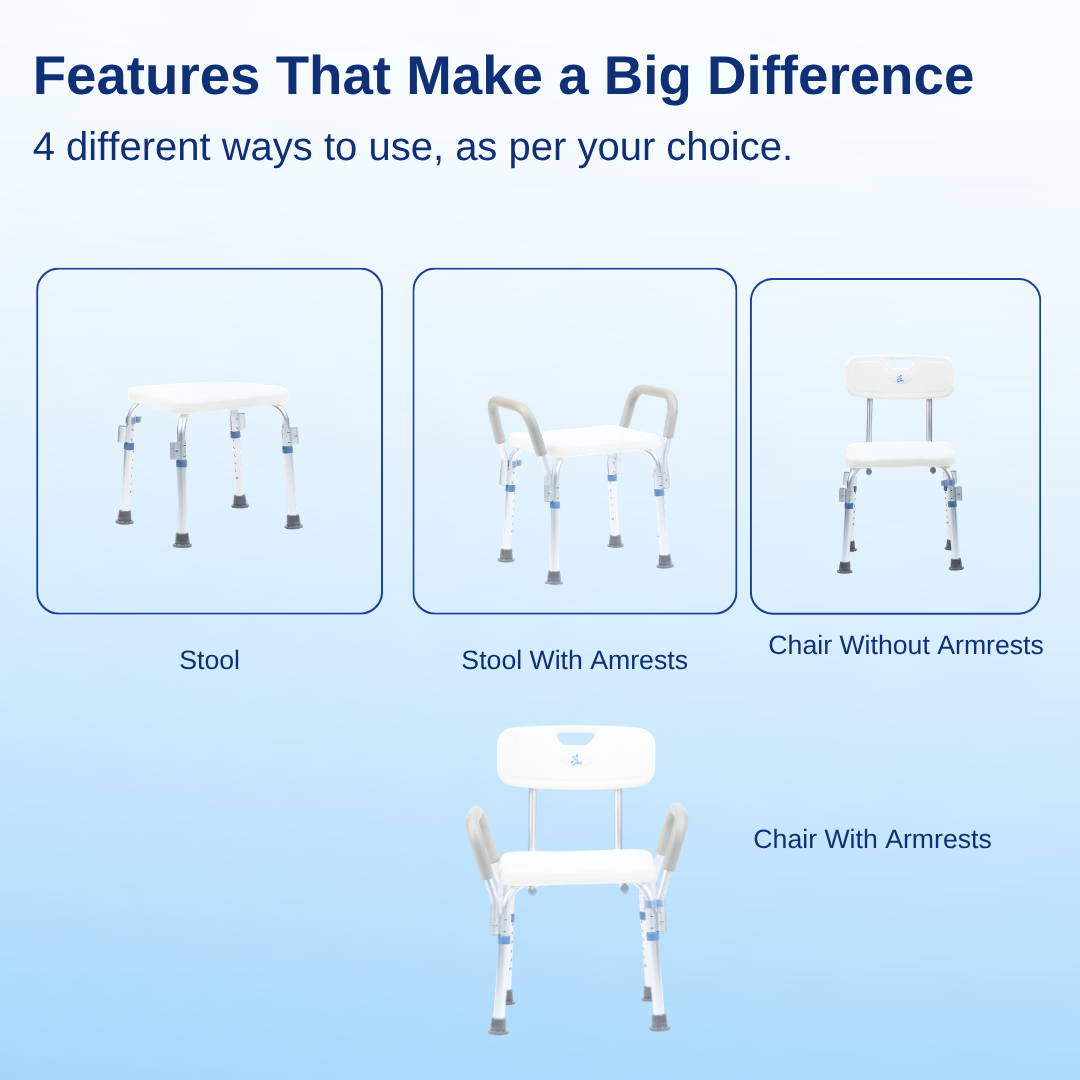 Aasraa BathEase ARH15A | Lightweight Shower Chair