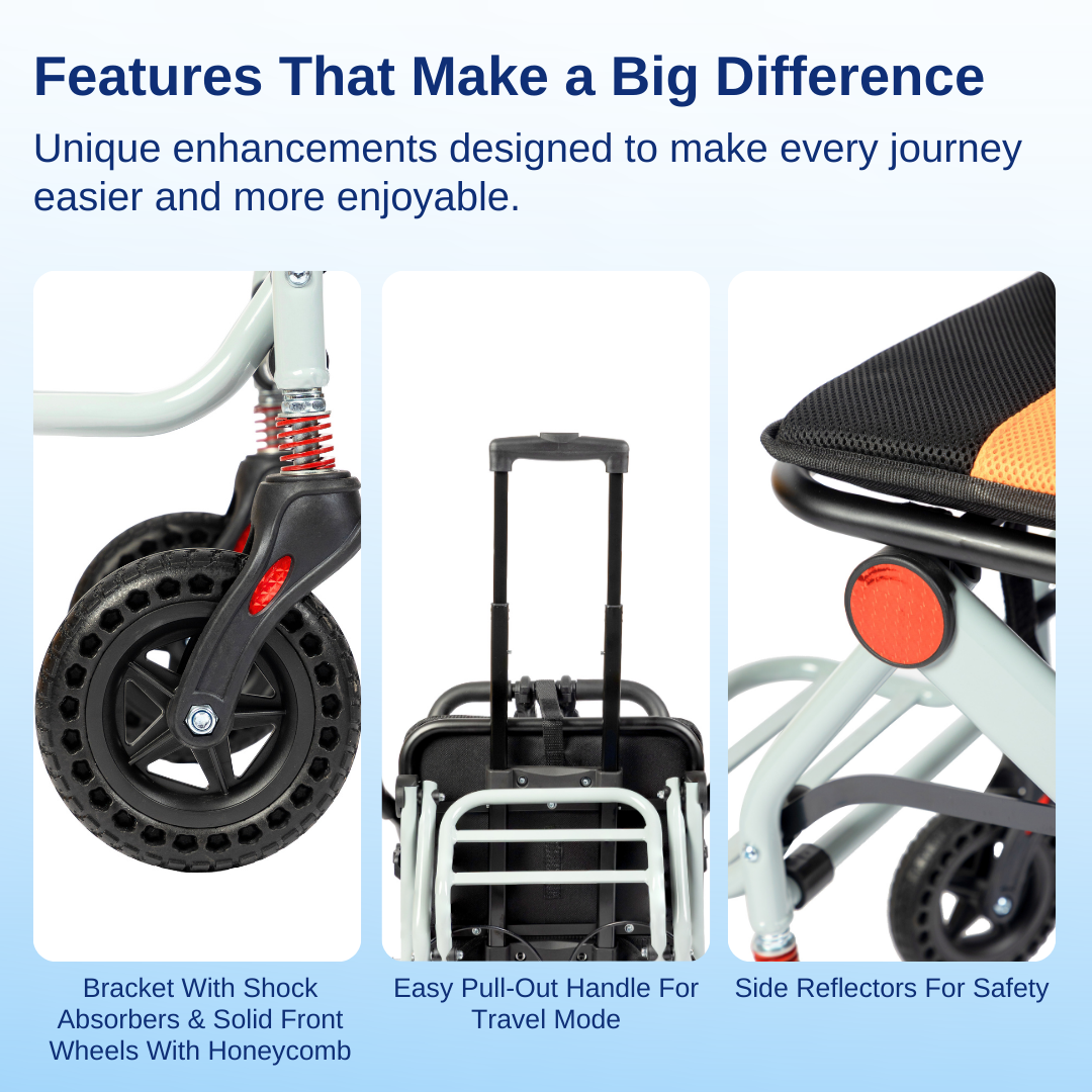 Aasraa Flyte Go AR107Y | Lightweight Travel Wheelchair (16 Inch Seat Width / MS Frame)