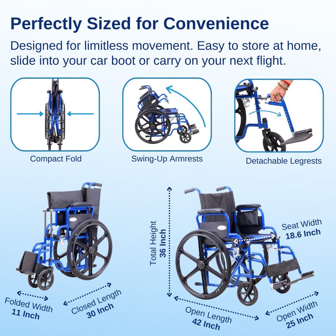 Aasraa Sturdi AR803E | Designed For Daily Use Manual Wheelchair