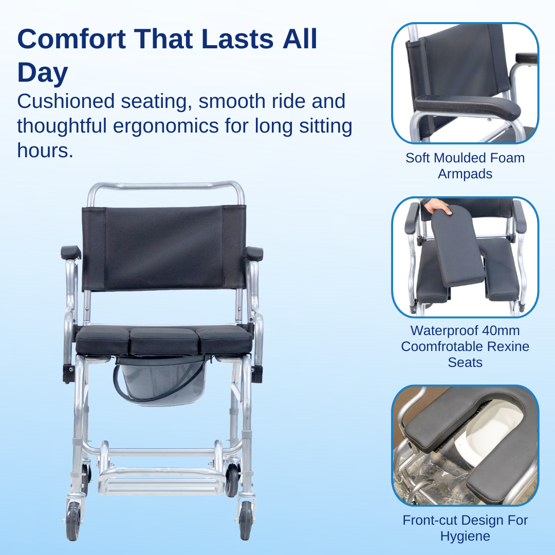 Aasraa Portacommode ART05S | Commode Transfer Wheelchair