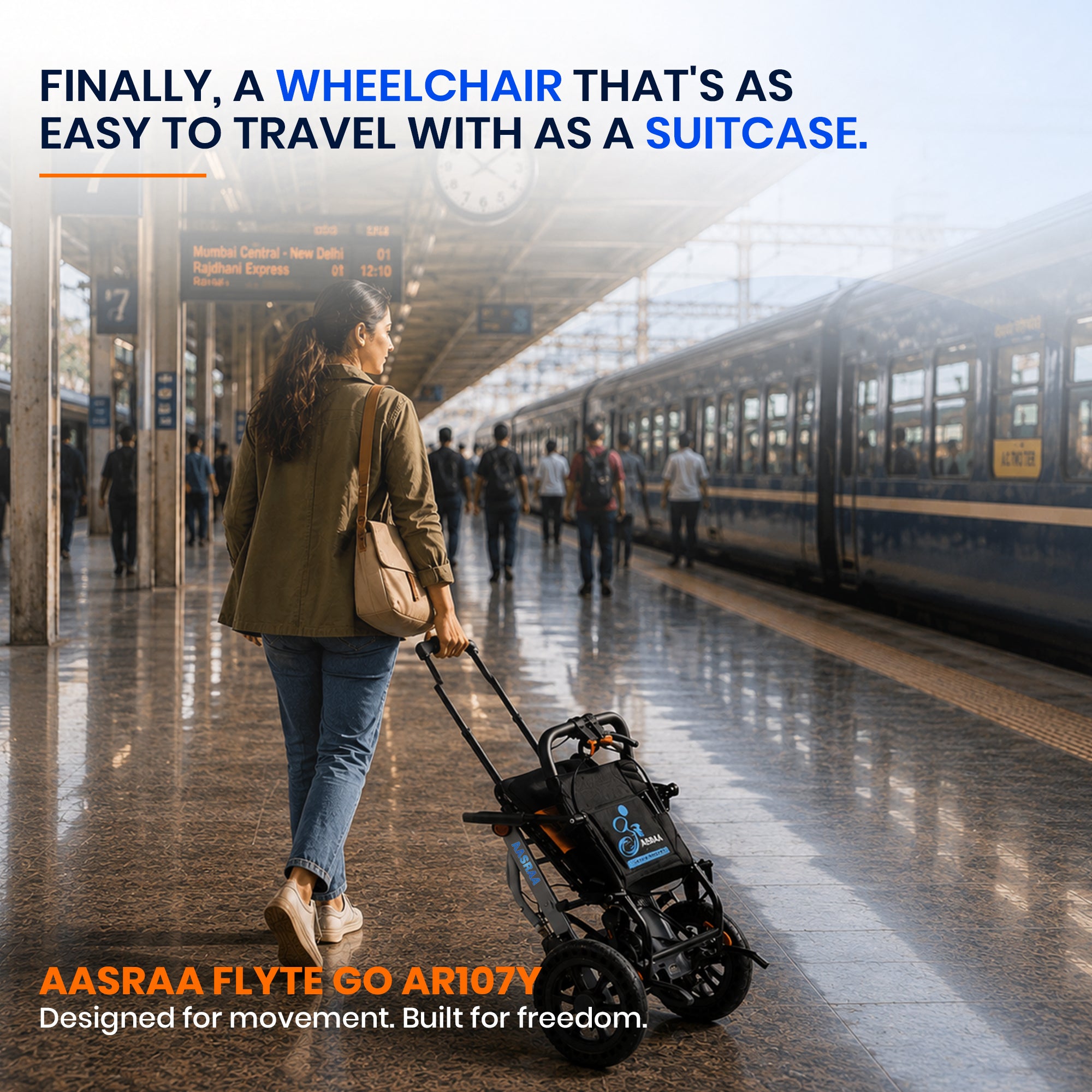 AASRAA Flyte Go AR107Y | Lightweight Travel Wheelchair (15 Inch Seat / MS Frame)