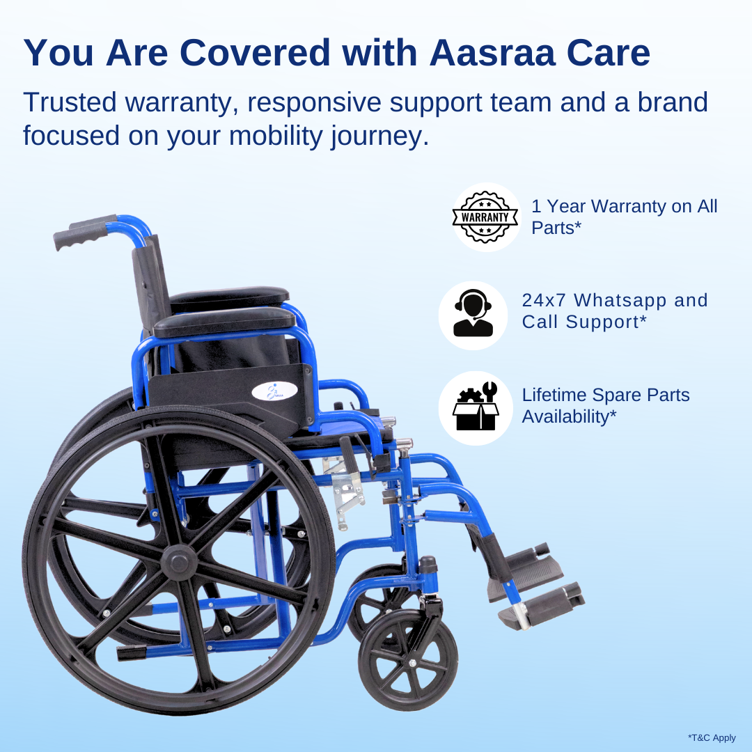 Aasraa Sturdi AR803E | Designed For Daily Use Manual Wheelchair