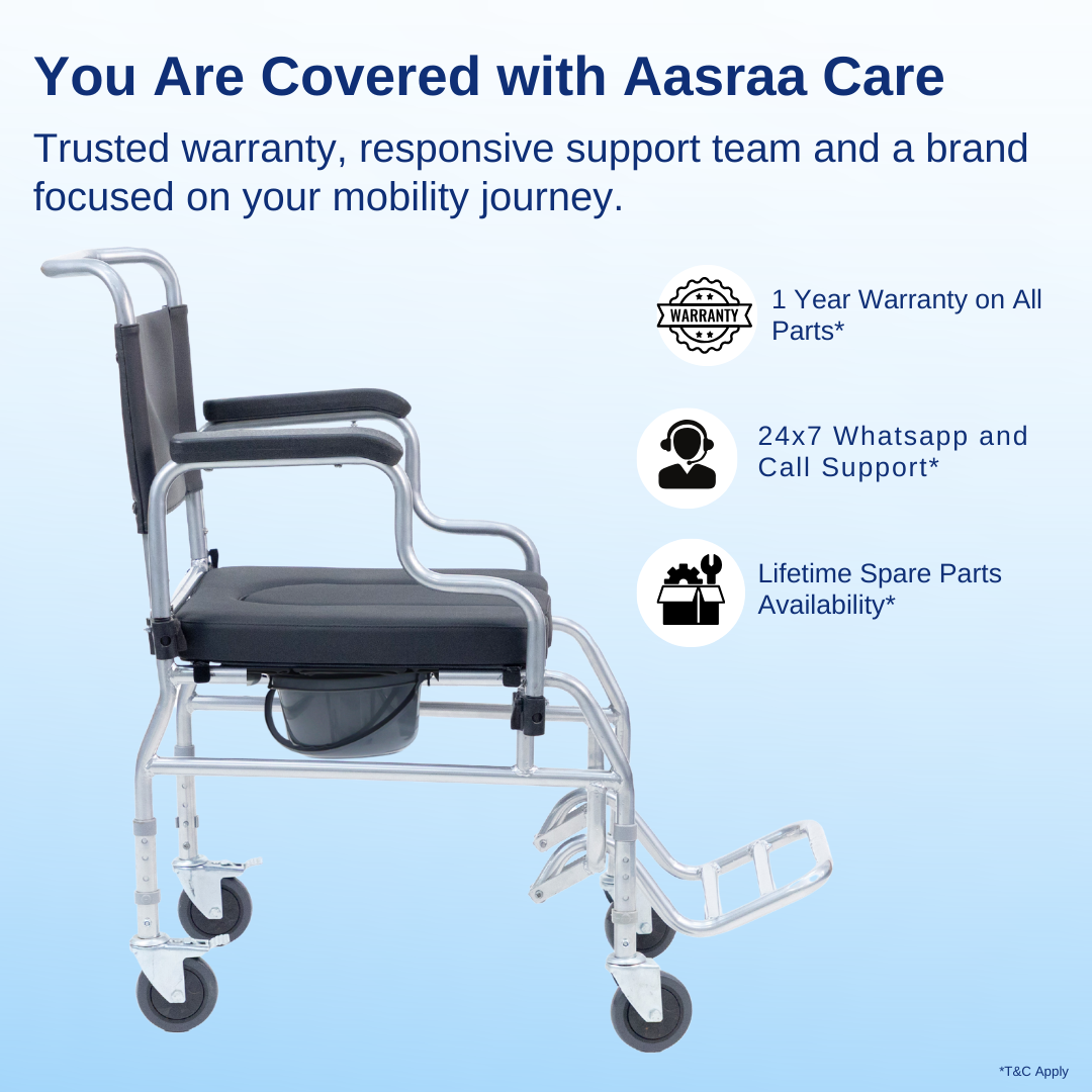 Aasraa Portacommode ART05S | Commode Transfer Wheelchair
