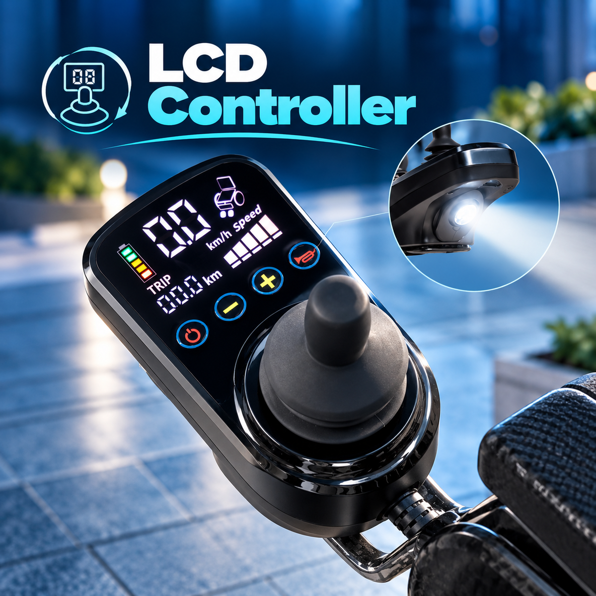 AASRAA Power Air 1 ARC01B LCD joystick controller with built-in torch