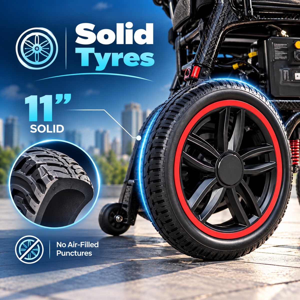 AASRAA Power Air 1 ARC01B 11-inch solid rear tyres
